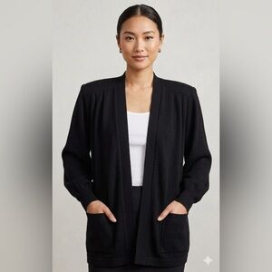ST. John Basics Cardigan Oversized Sweater Black Santana Knit M By Marie Gray